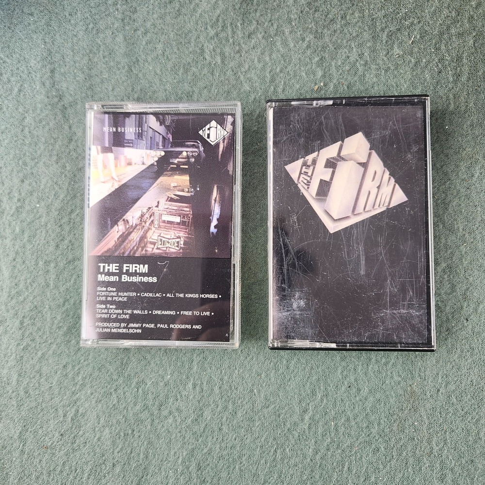 The Firm (Rock) 2 Cassette Lot Self Titled Mean Business Jimmy Page Paul Rodgers